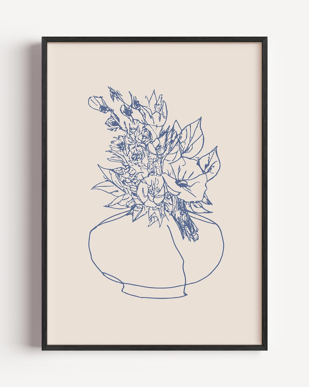 Bloemenschilderij in Vaasje – keuken portret poster als wanddecoratie