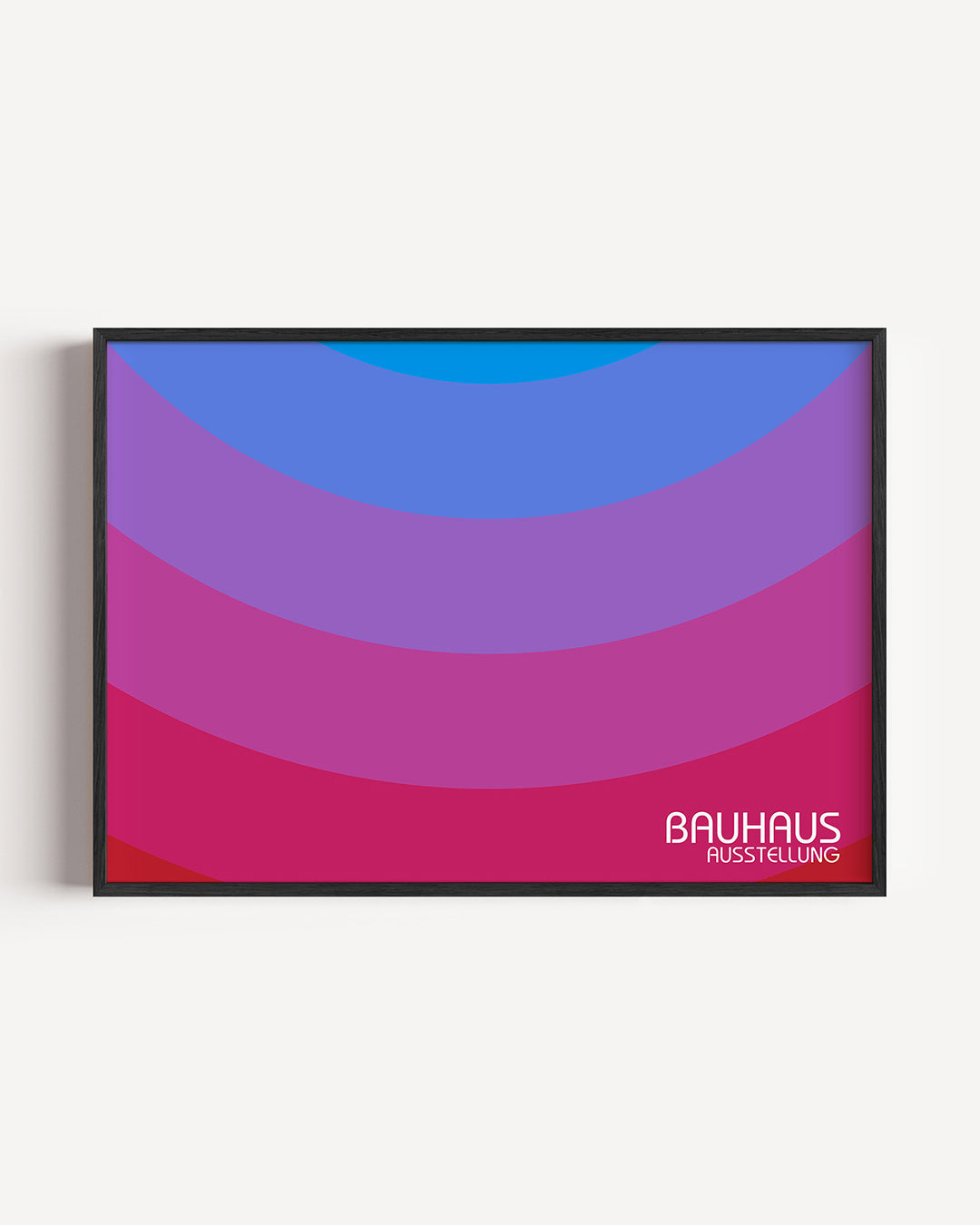 Kleurvlakken boog – liggende Bauhaus poster als wanddecoratie