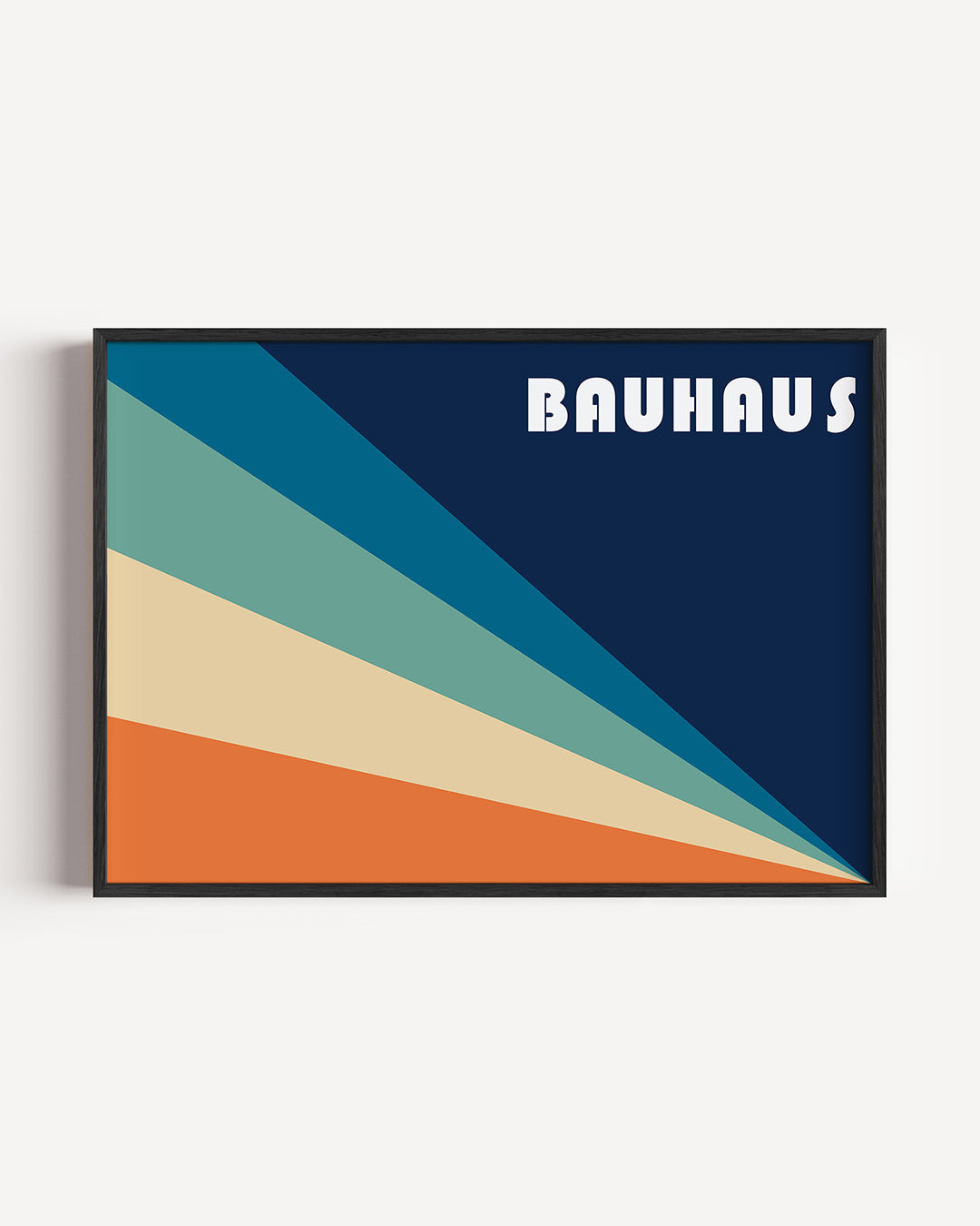 Vorm en kleurvlakken – liggende Bauhaus poster als wanddecoratie
