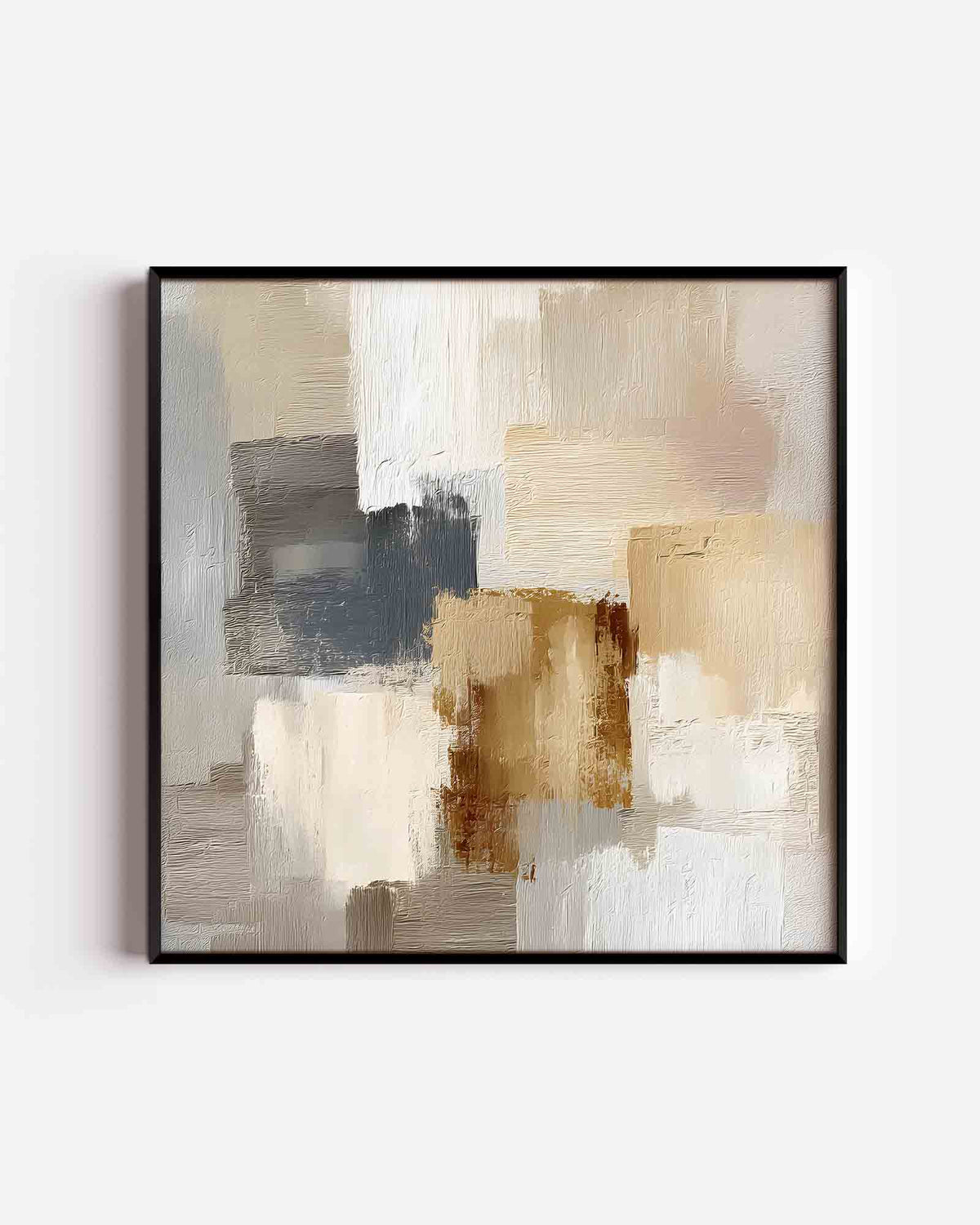 Abstracte beige en grijze vlakken – abstracte textuur vierkante poster als wanddecoratie