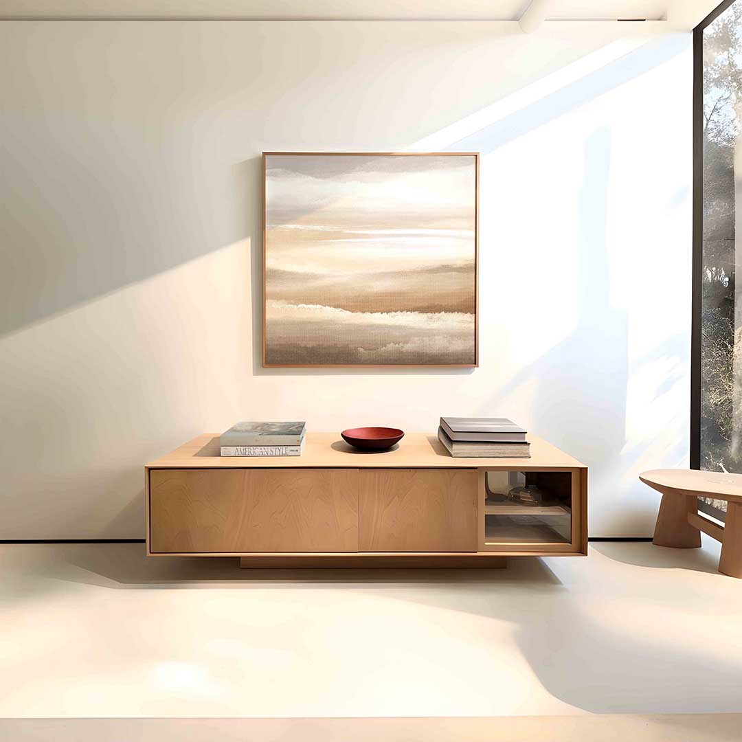 Horizontale wolken – vierkante abstracte wanddecoratie van WallArtistic