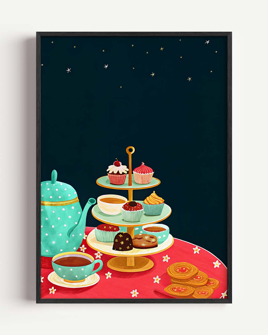 Sfeervolle High Tea – keuken portret poster als wanddecoratie