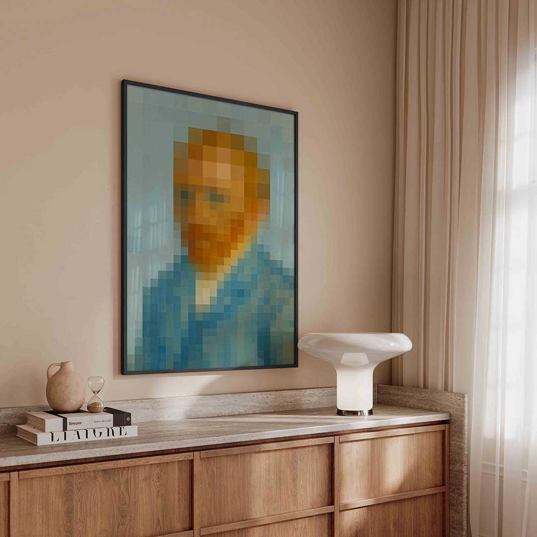 Gepixelde portret – urban poster in staand formaat