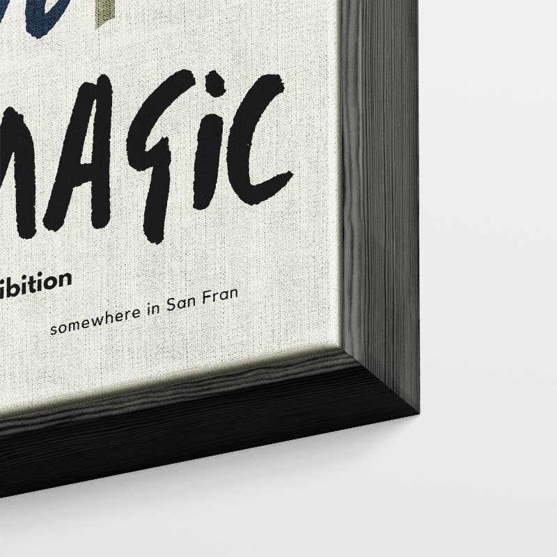 Made of Magic kunsttentoonstelling – kunstwerk met zwarte baklijst