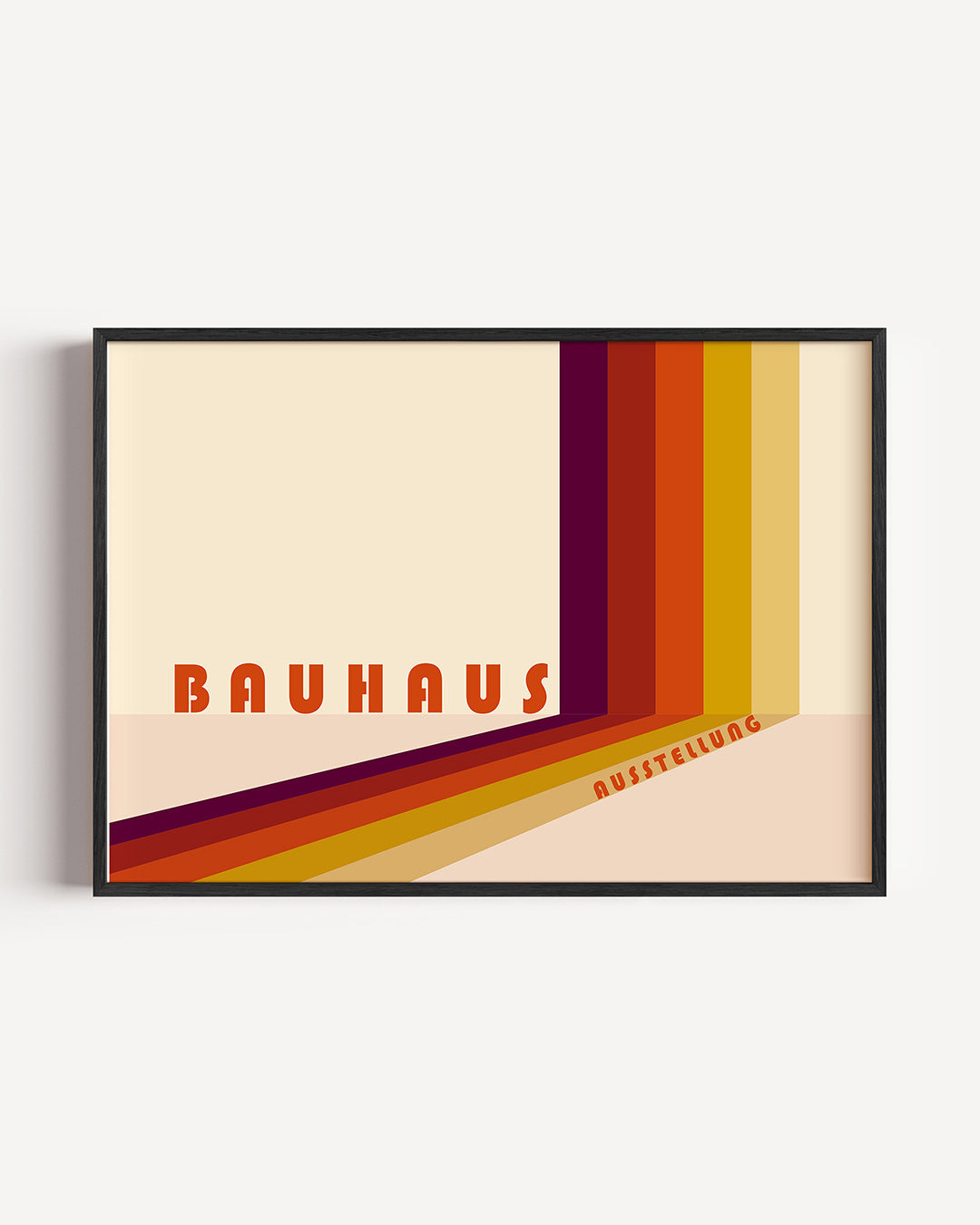 Kleurvlakken en lijnen – liggende Bauhaus poster als wanddecoratie