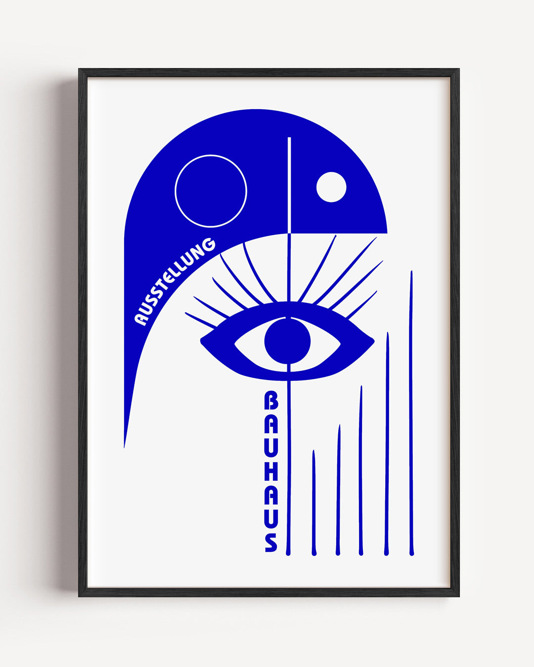 Oog en lijnen – staande Bauhaus poster als wanddecoratie