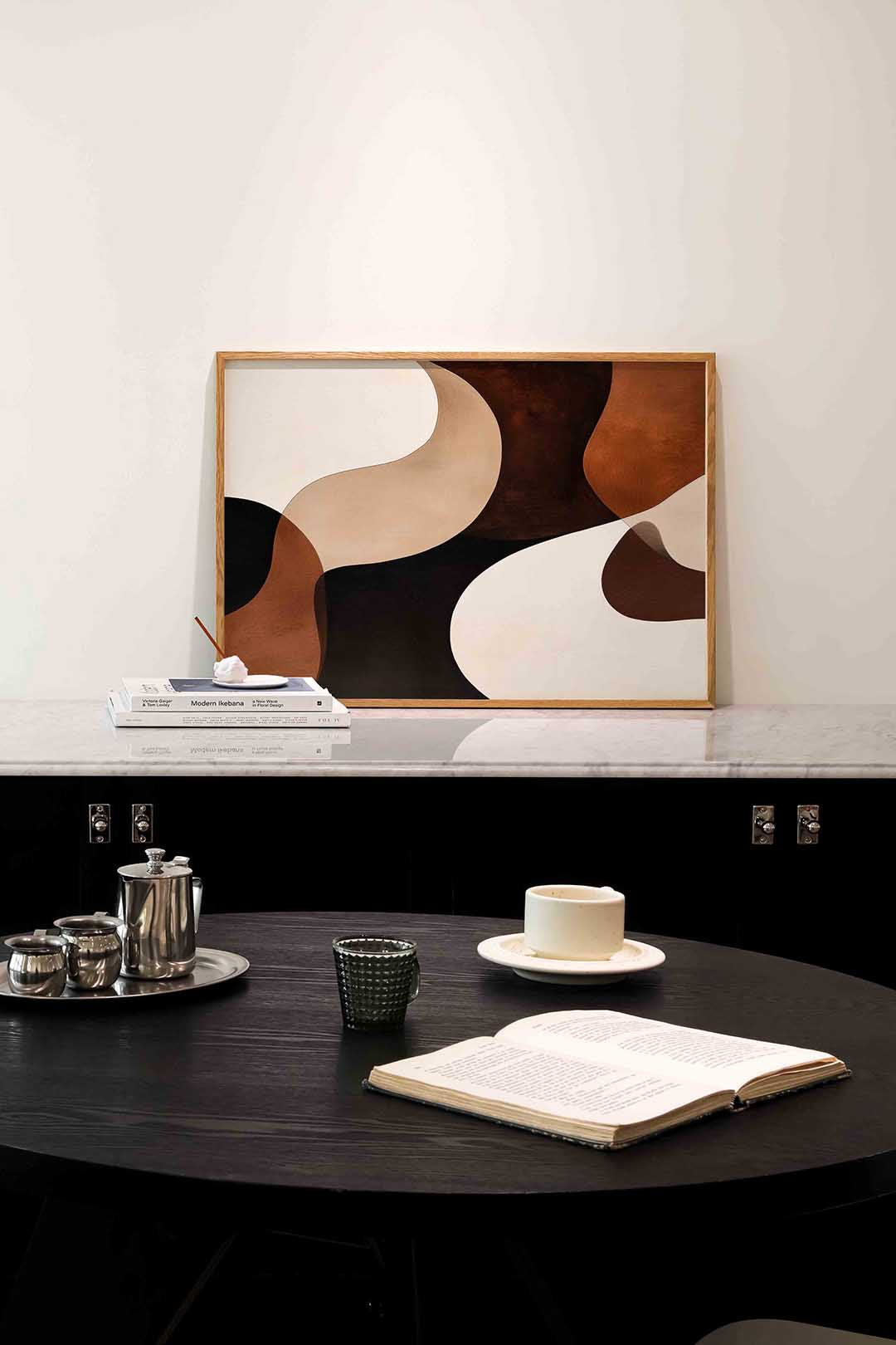 Abstracte vormen – abstracte poster in liggend formaat