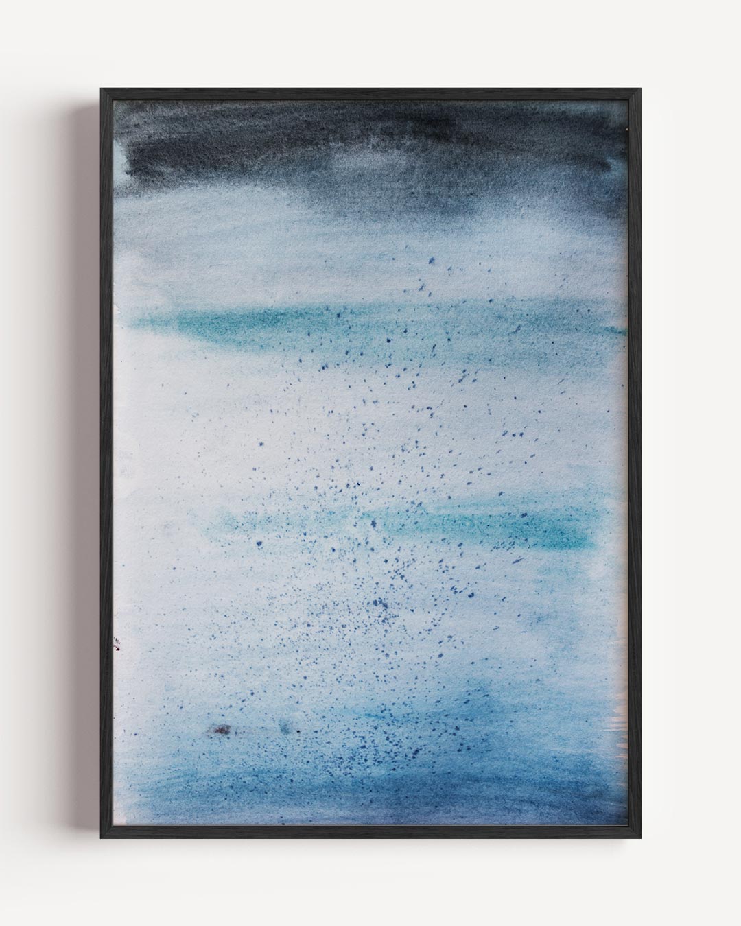 Hemelse Blauwe Waterverfposter – kleurrijke abstracte portret poster als wanddecoratie