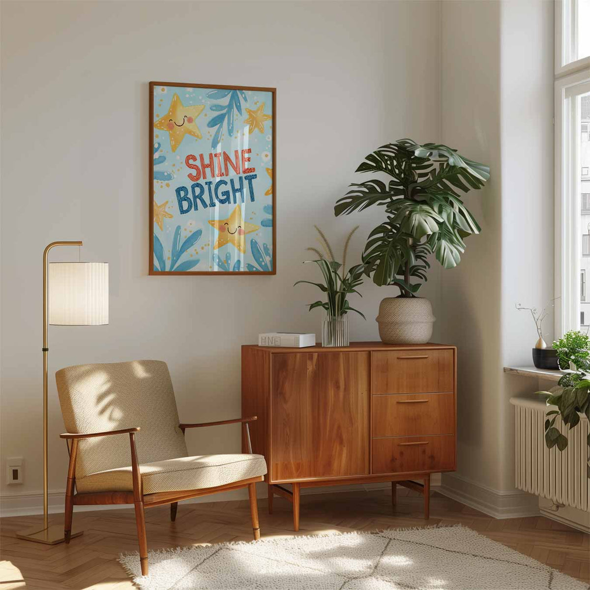 Shine Bright Sterrenposter – speelse wandkunst als portret kinderposter