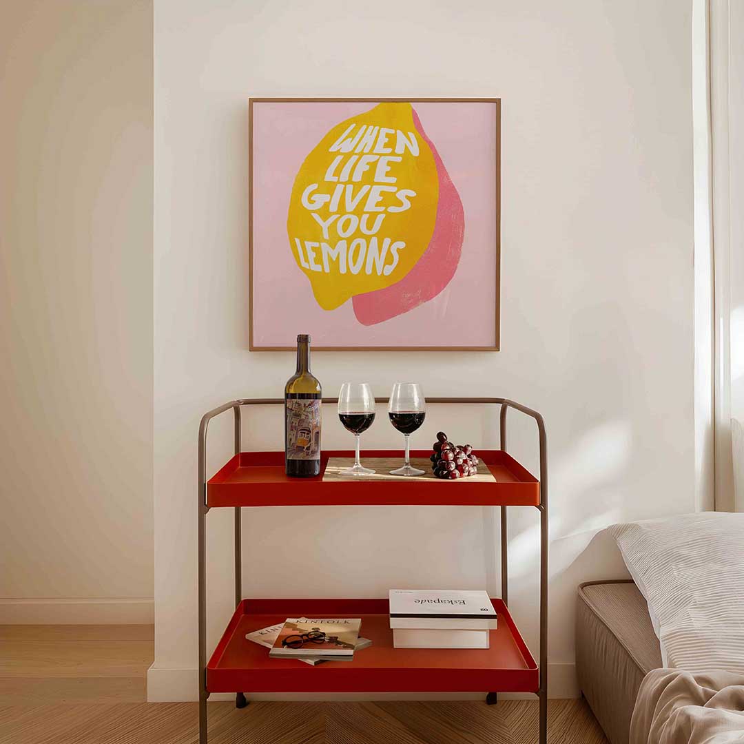 When life gives you lemons – vierkante keuken wanddecoratie van WallArtistic