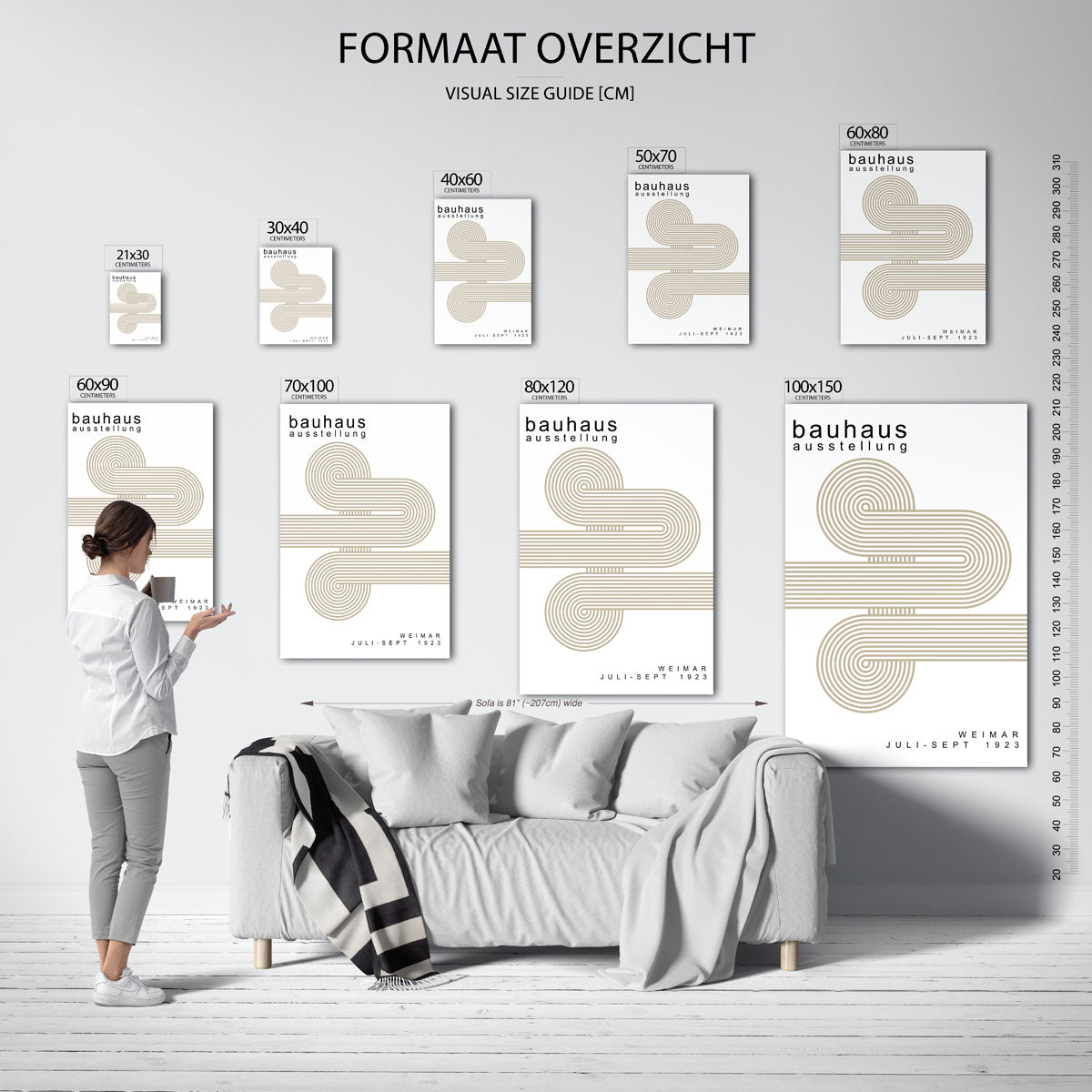 Lijnenspel en cirkelvorm – Bauhaus poster als moderne geometrische wanddecoratie