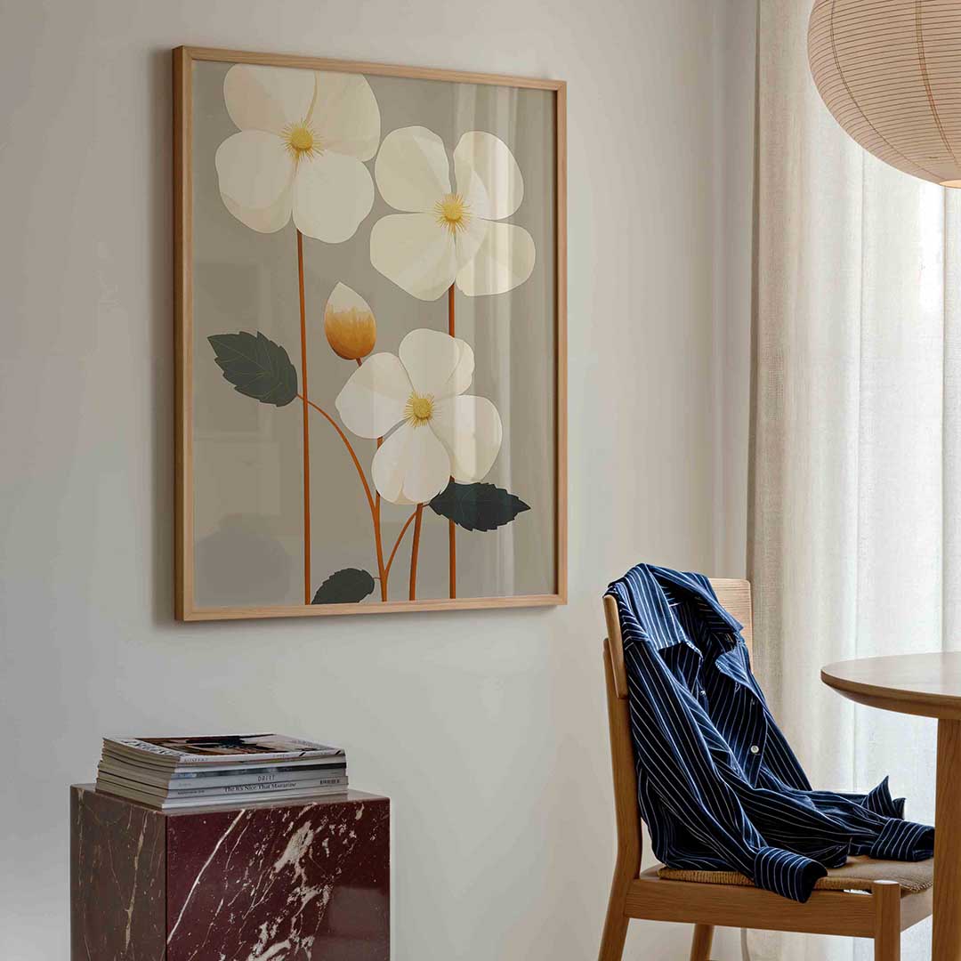 Bloemen en bladeren – bloemen poster in staand formaat