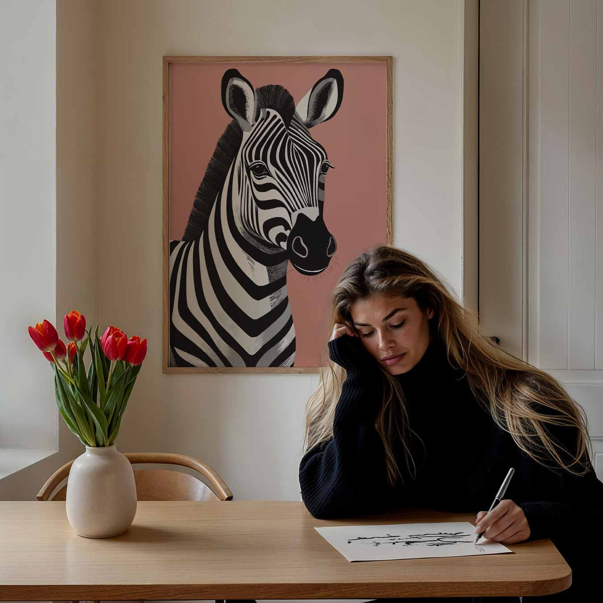 Zebra Chic – staande muurposter voor de kinderkamer