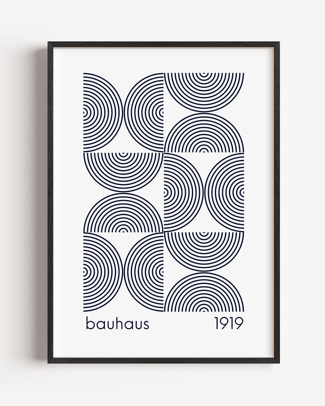 Cirkelpatroon en lijnen – staande Bauhaus poster als wanddecoratie