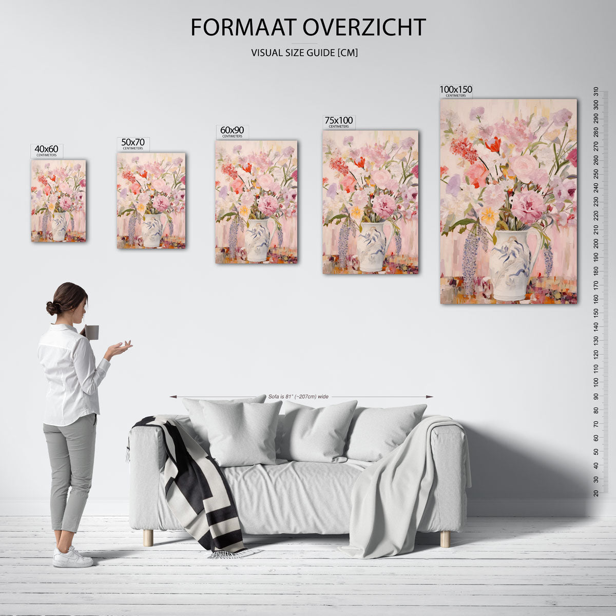Bloemrijke compositie – staande wanddecoratie van WallArtistic