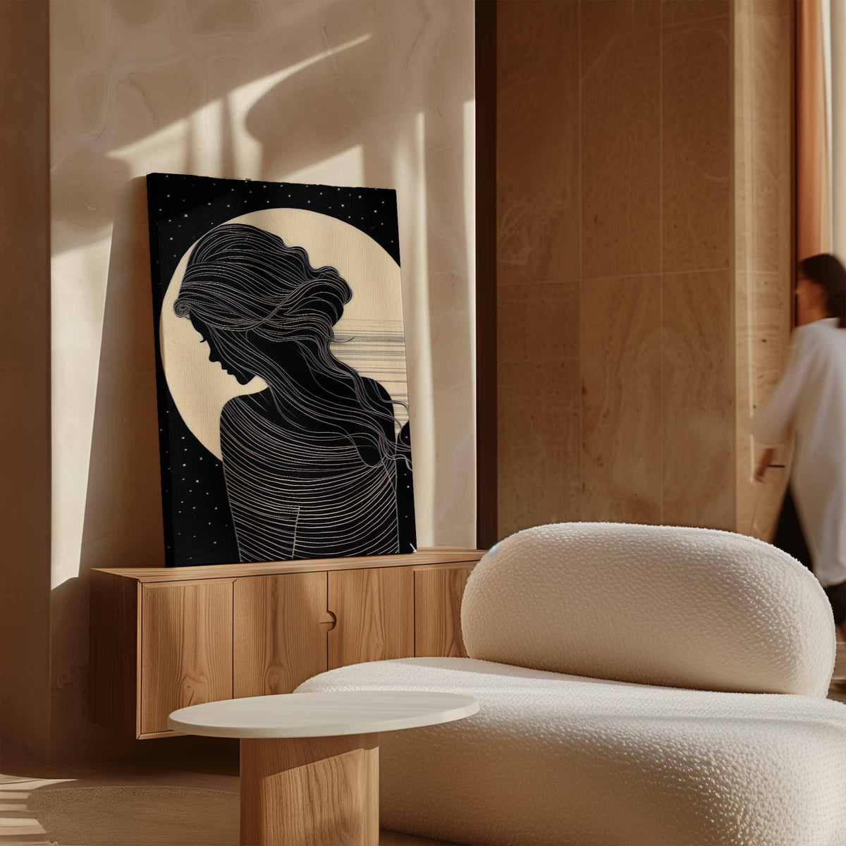 Mysterieuze Nachtsilhouette – dibond wanddecoratie in staand formaat