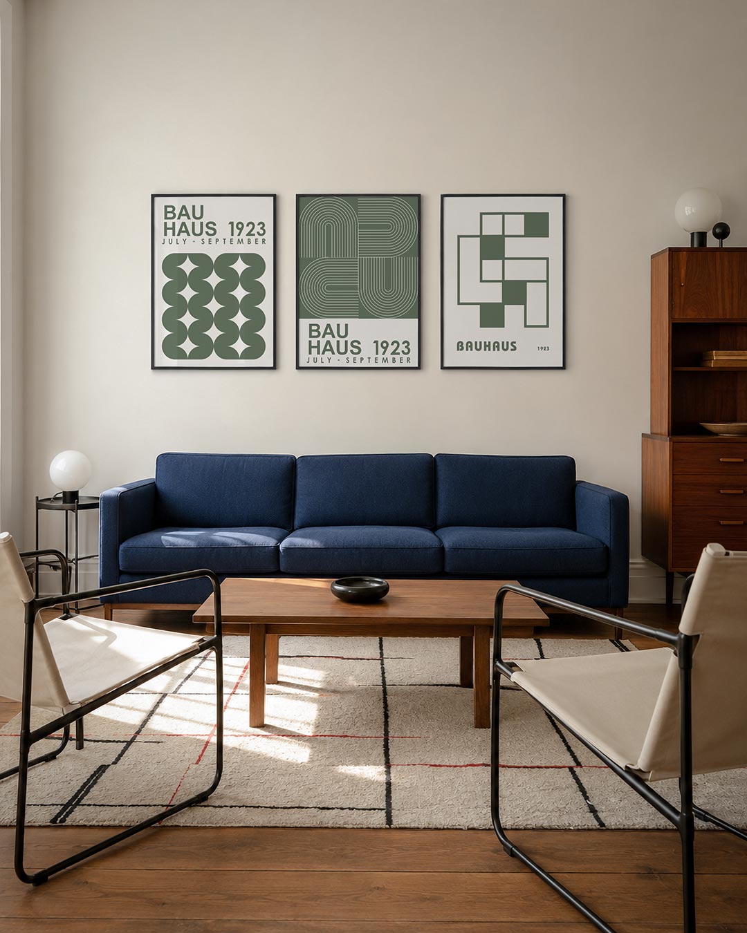 Vorm en ritme posterset – derde productweergave – deze posterset in drie delen toont een harmonie van ronde vormen en strakke