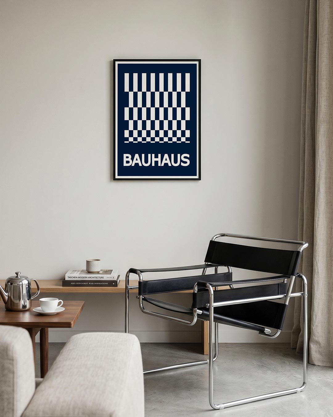 Ritme en contrast – geometrische Bauhaus poster in staand formaat