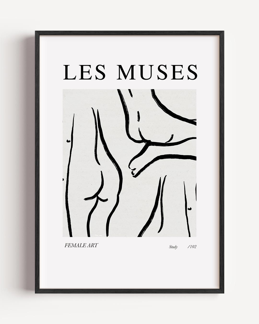 Les Muses: Kunstzinnige Studie – lijntekening portret poster als wanddecoratie