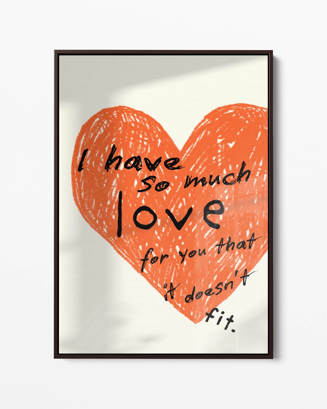 Liefdevolle Hartprint – portret kunstwerk als wanddecoratie