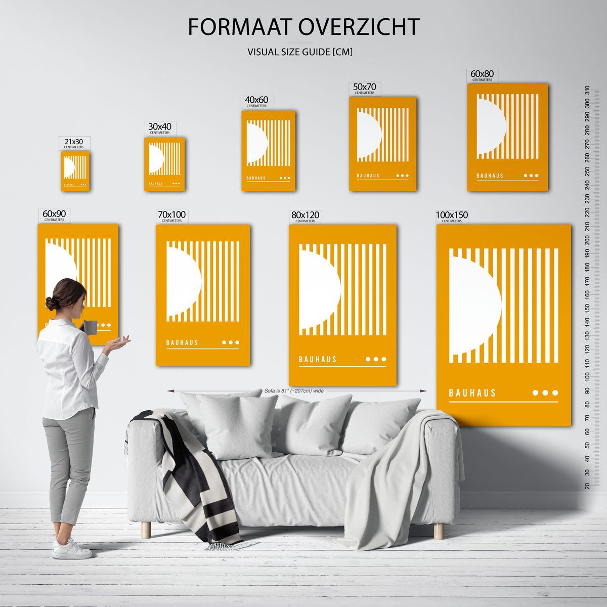 Lijnen en vlakken – Bauhaus poster als moderne geometrische wanddecoratie