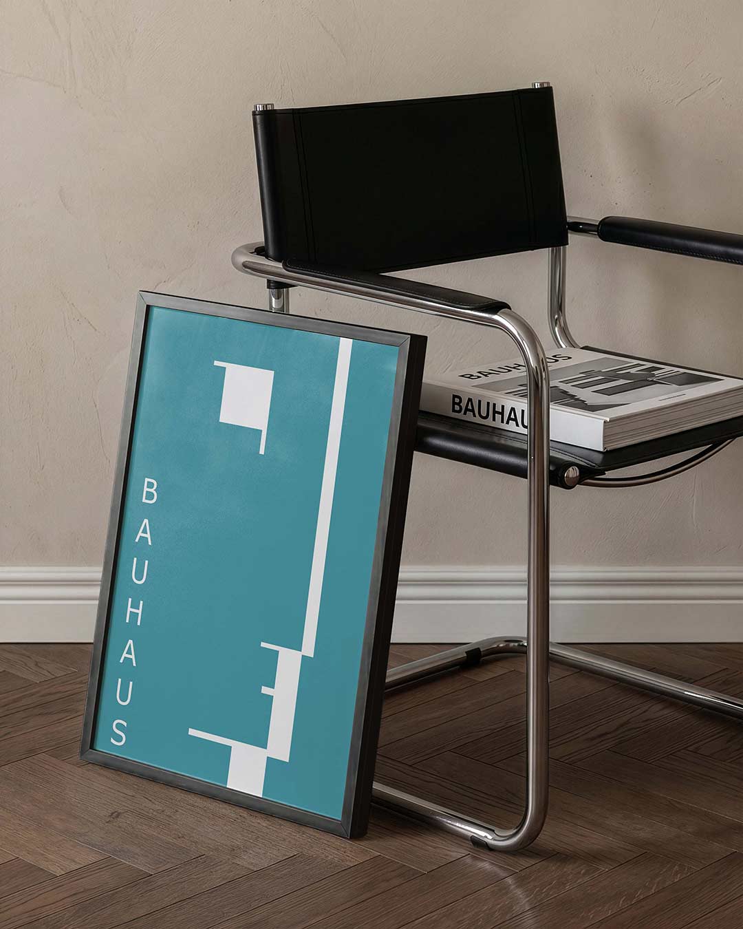 Vorm en lijnen – staande Bauhaus poster voor aan de muur