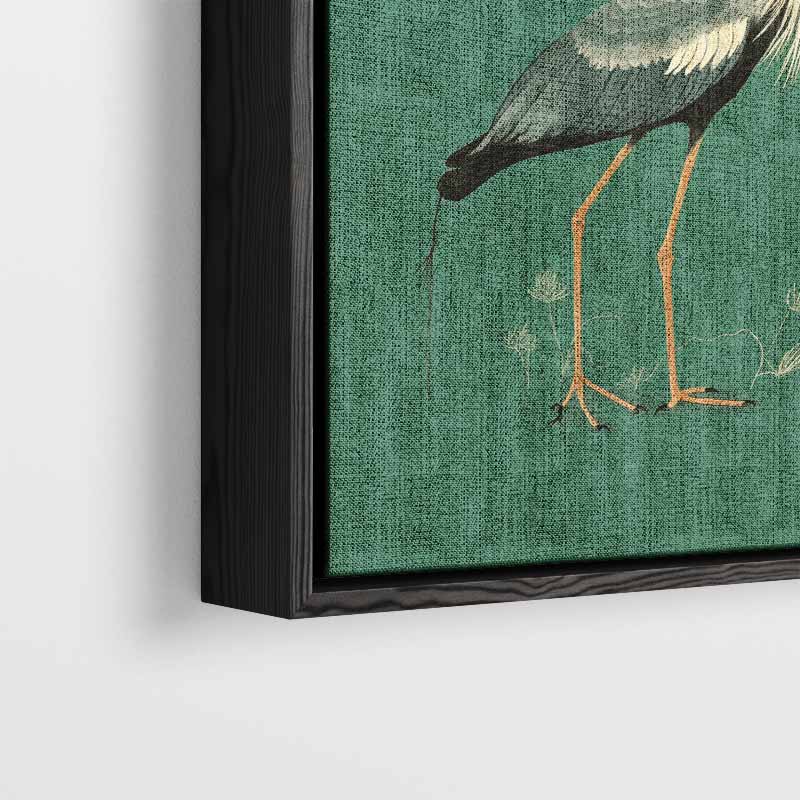 Elegante Kraanvogel Illustratie – plexiglas wanddecoratie in portret formaat