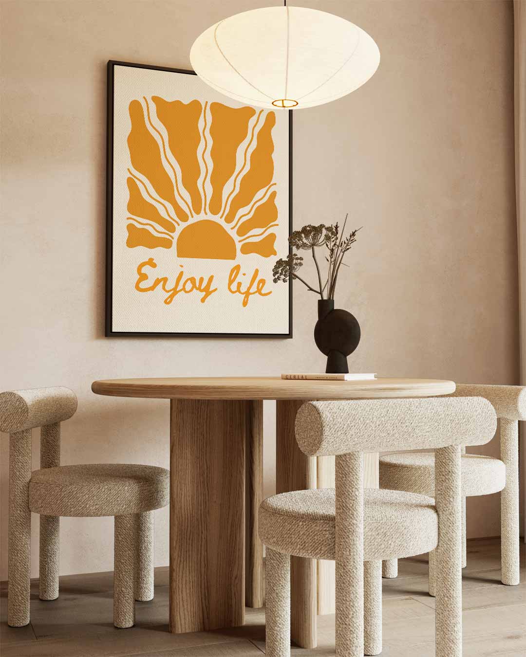Stralende Zon 'Enjoy Life' Kunstwerk – dibond wanddecoratie in staand formaat
