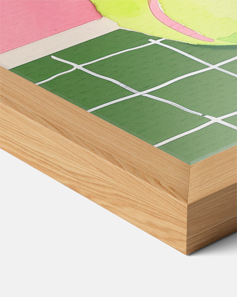 Tennis in Pastel – staande muurposter met zomerse uitstraling