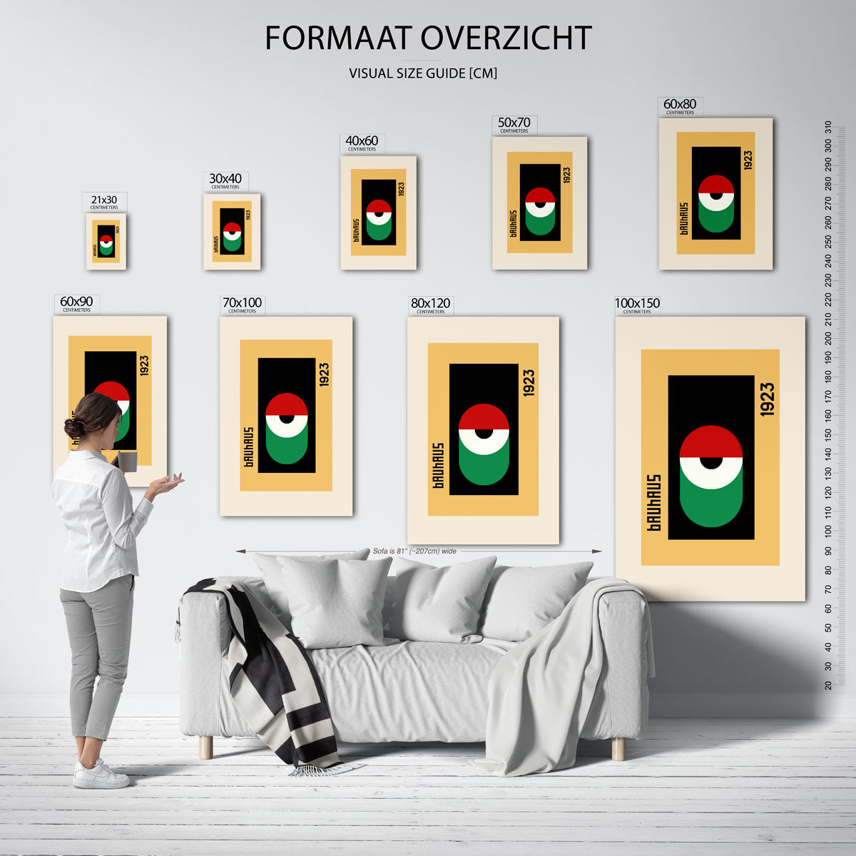 Abstracte – Bauhaus poster als geometrische wanddecoratie