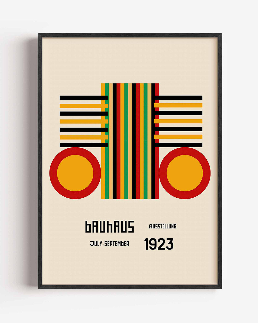 Vorm en kleur – staande Bauhaus poster als wanddecoratie