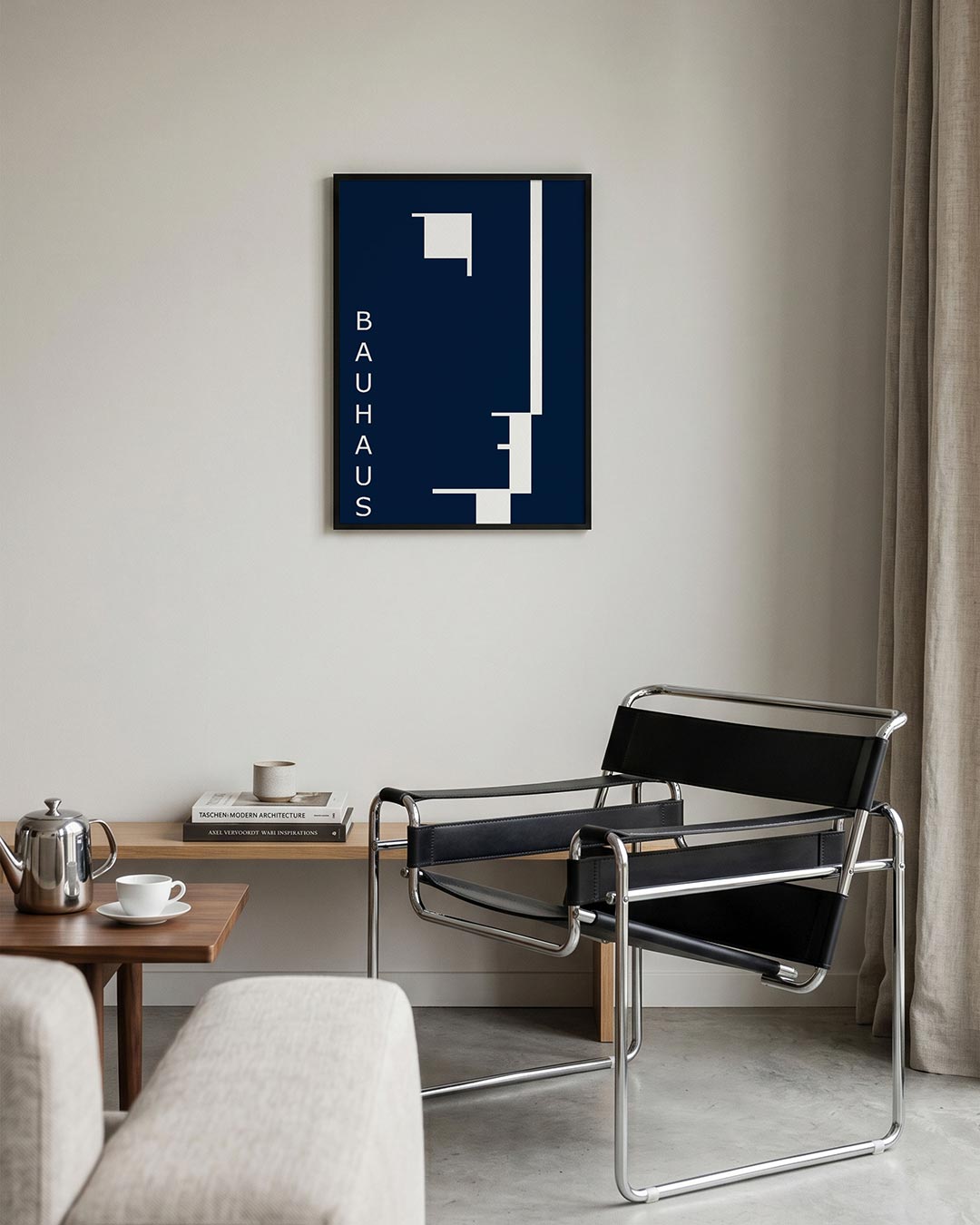 Lijnen en vlakken – geometrische Bauhaus poster in staand formaat