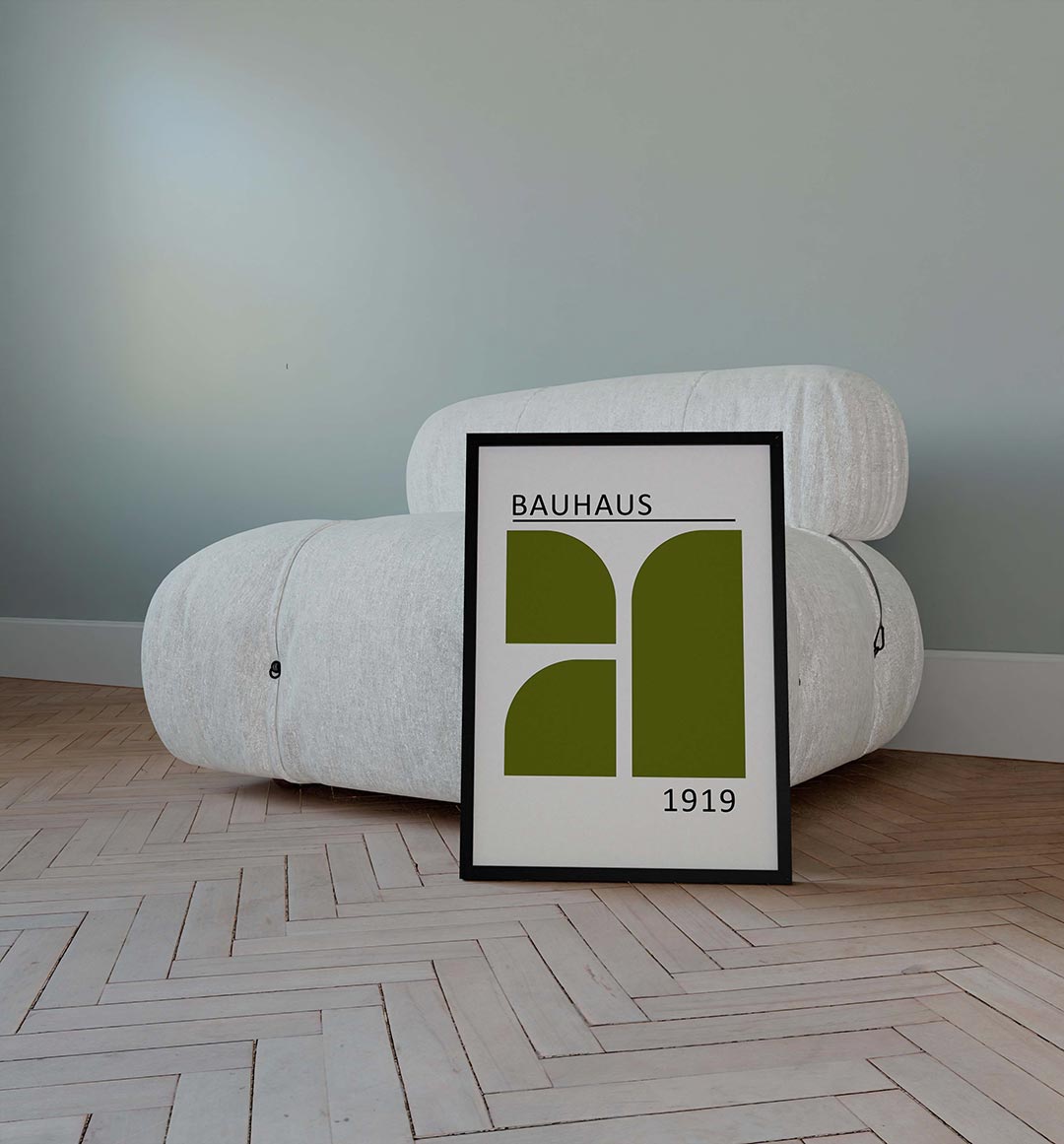 Vorm en balans – geometrische poster in Bauhaus-stijl van WallArtistic