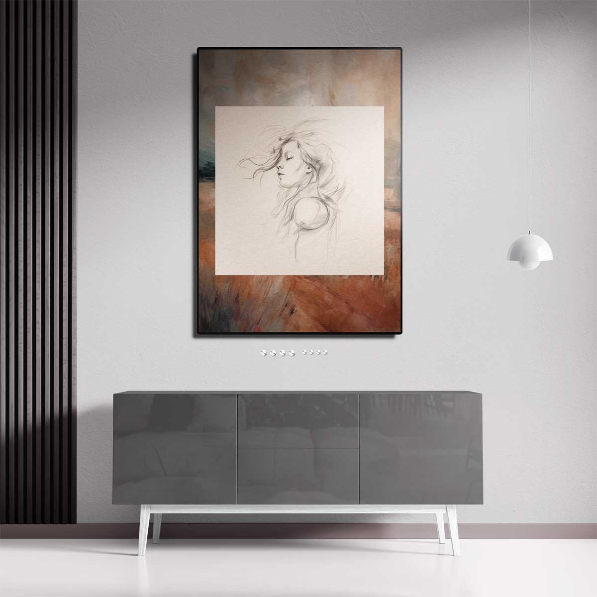 Dromerig Portret – dibond kunstwerk als wanddecoratie