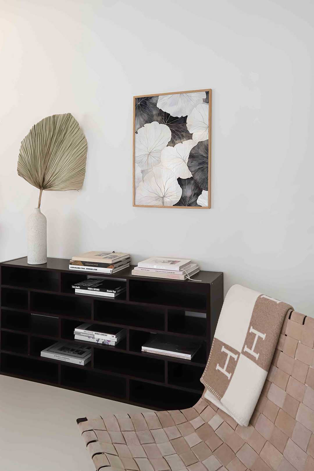 Bladeren patroon – staande zachte abstracte wanddecoratie van WallArtistic