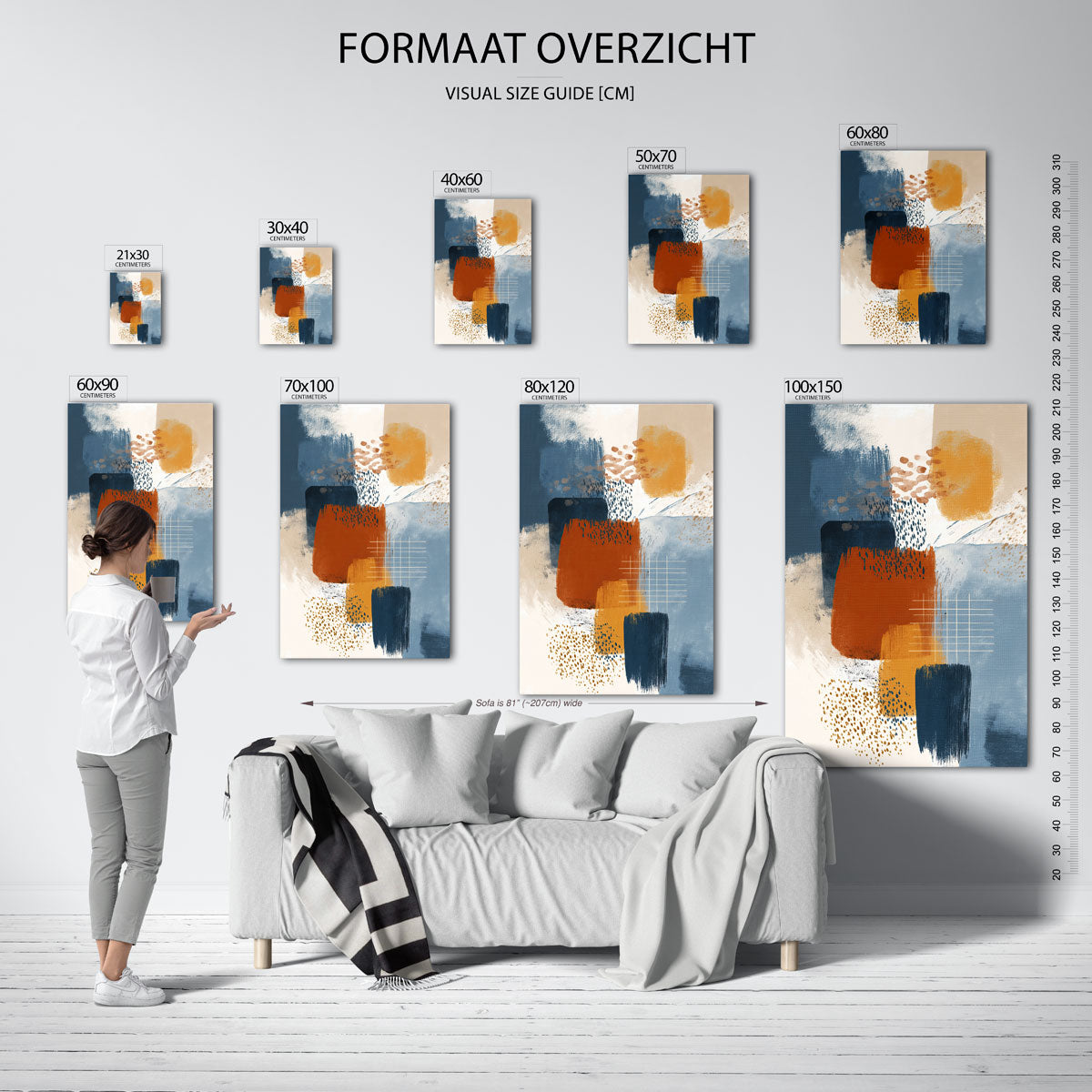 Abstracte vormen – staande muurposter met abstracte vormen