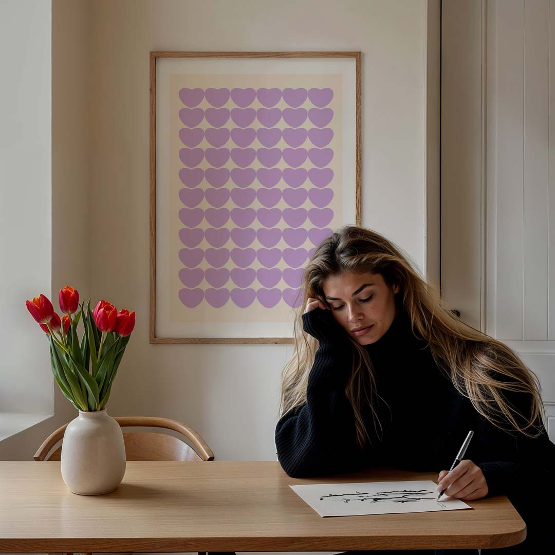 Liefdevolle Harten – staande muurposter voor een modern interieur