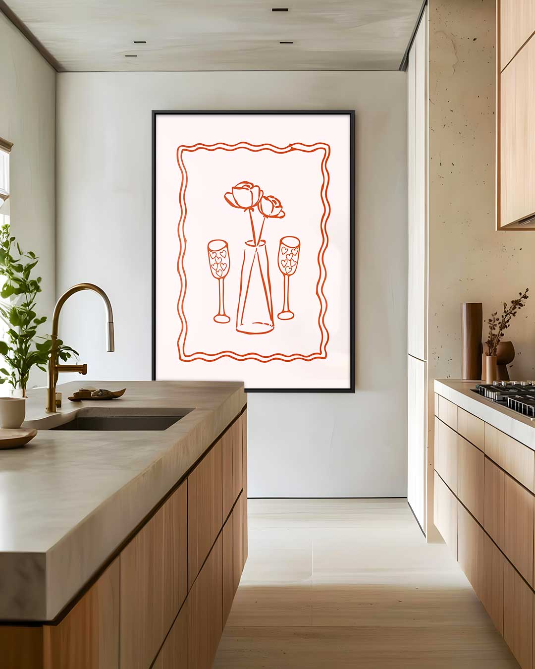 Bloemen en Hartjes – staand kunstwerk voor modern interieur