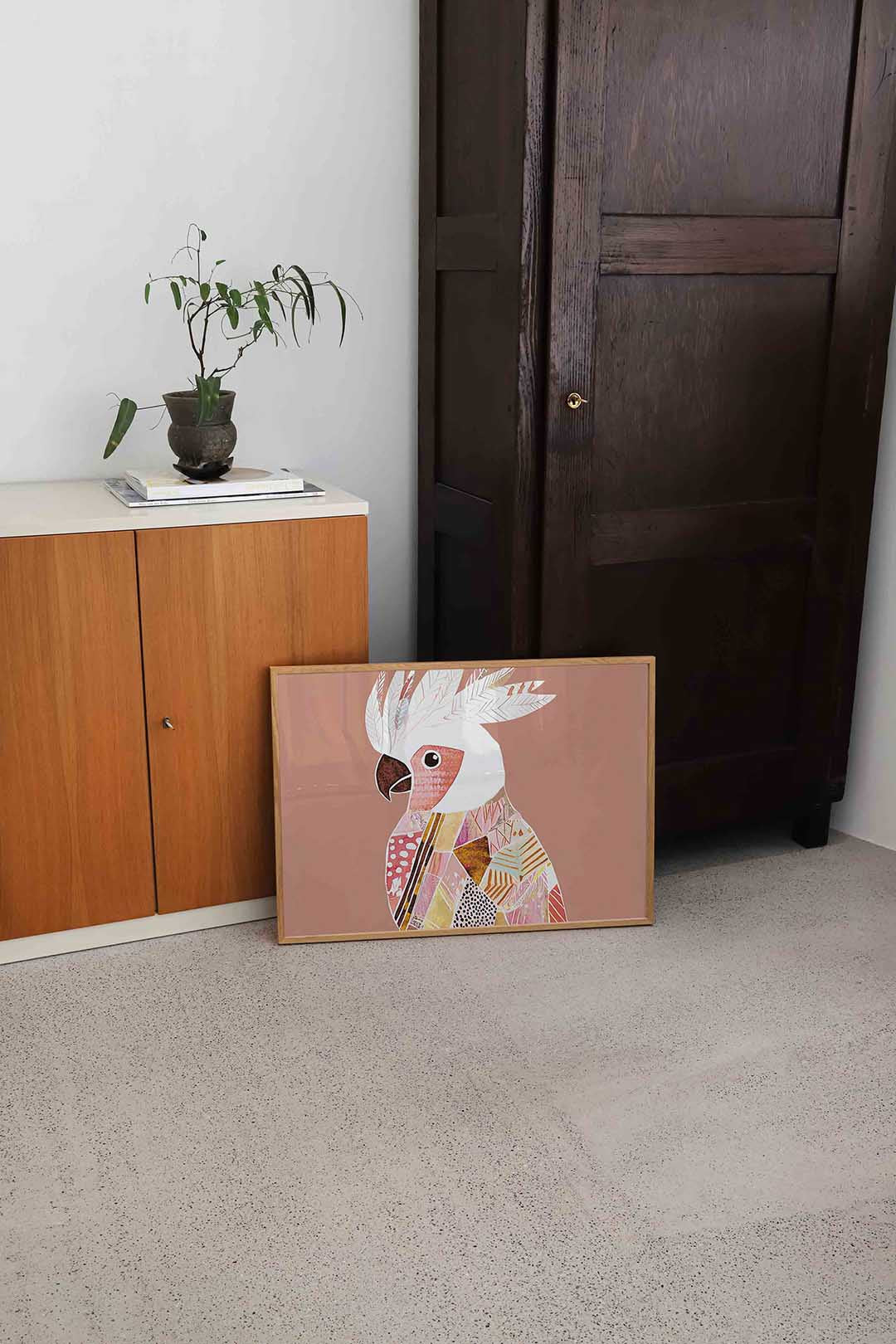 Papegaai met patronen – dierenillustratie als landscape poster
