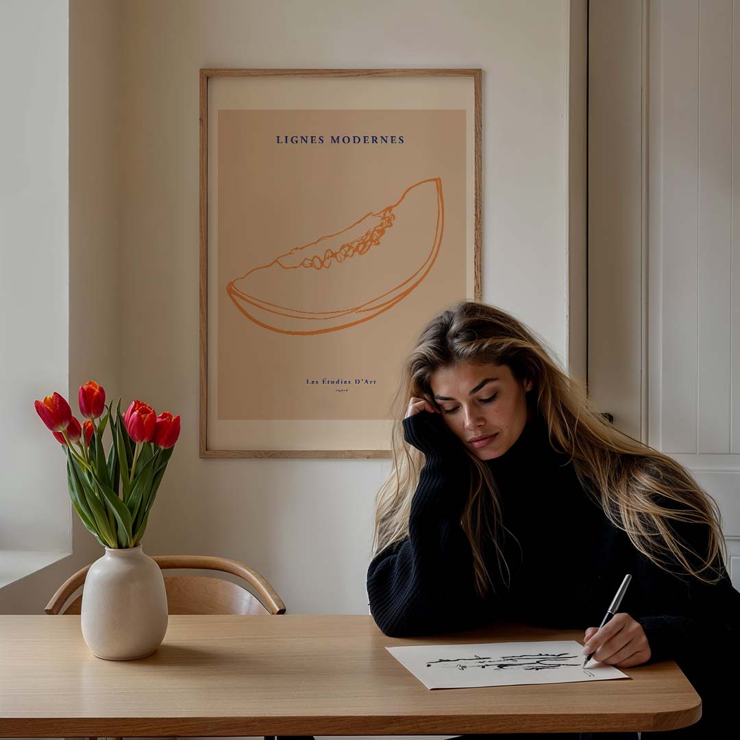 Moderne Artistieke Meloen – culinaire wandkunst als portret poster