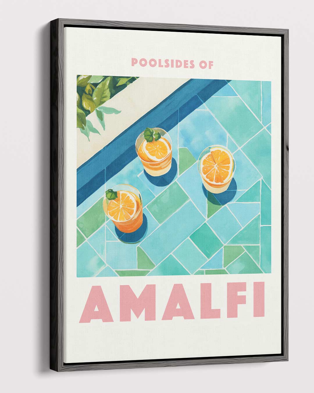 Poolside Genieten in Amalfi – canvas wanddecoratie in portret formaat