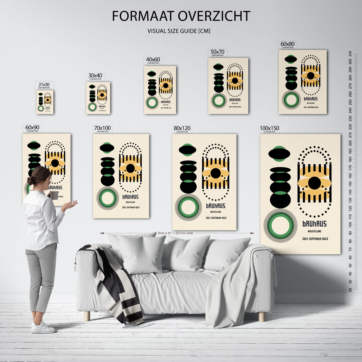 Vorm en balans – geometrische poster in Bauhaus-stijl van WallArtistic
