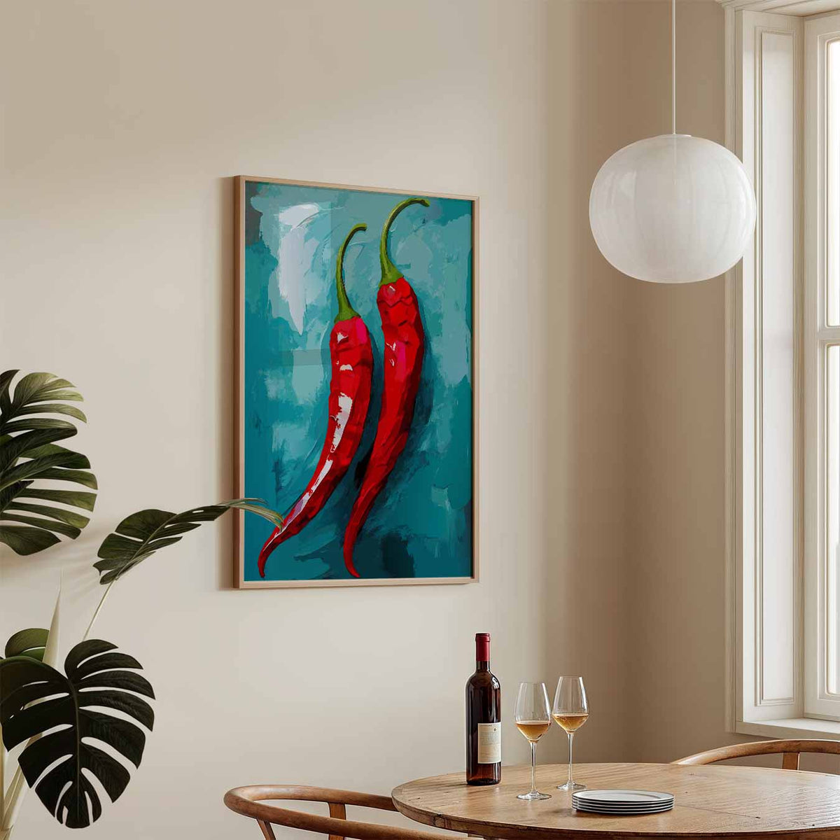 Spicy Red Peppers – staande keuken wanddecoratie van WallArtistic