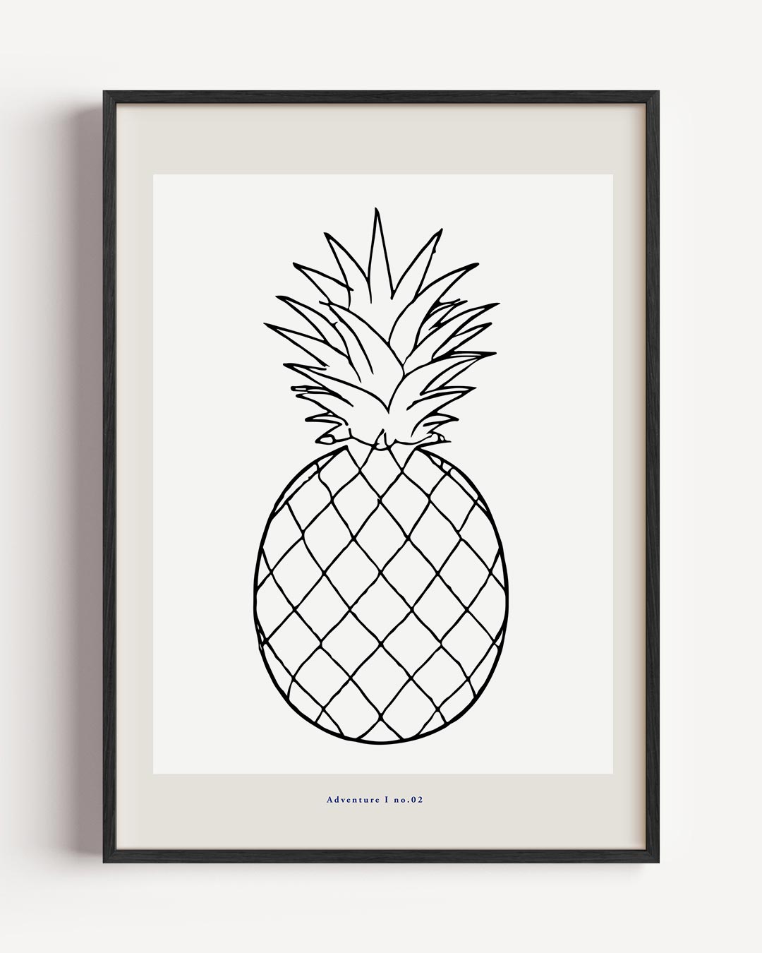 Tropische Ananaslijntekening – zomer portret poster als wanddecoratie