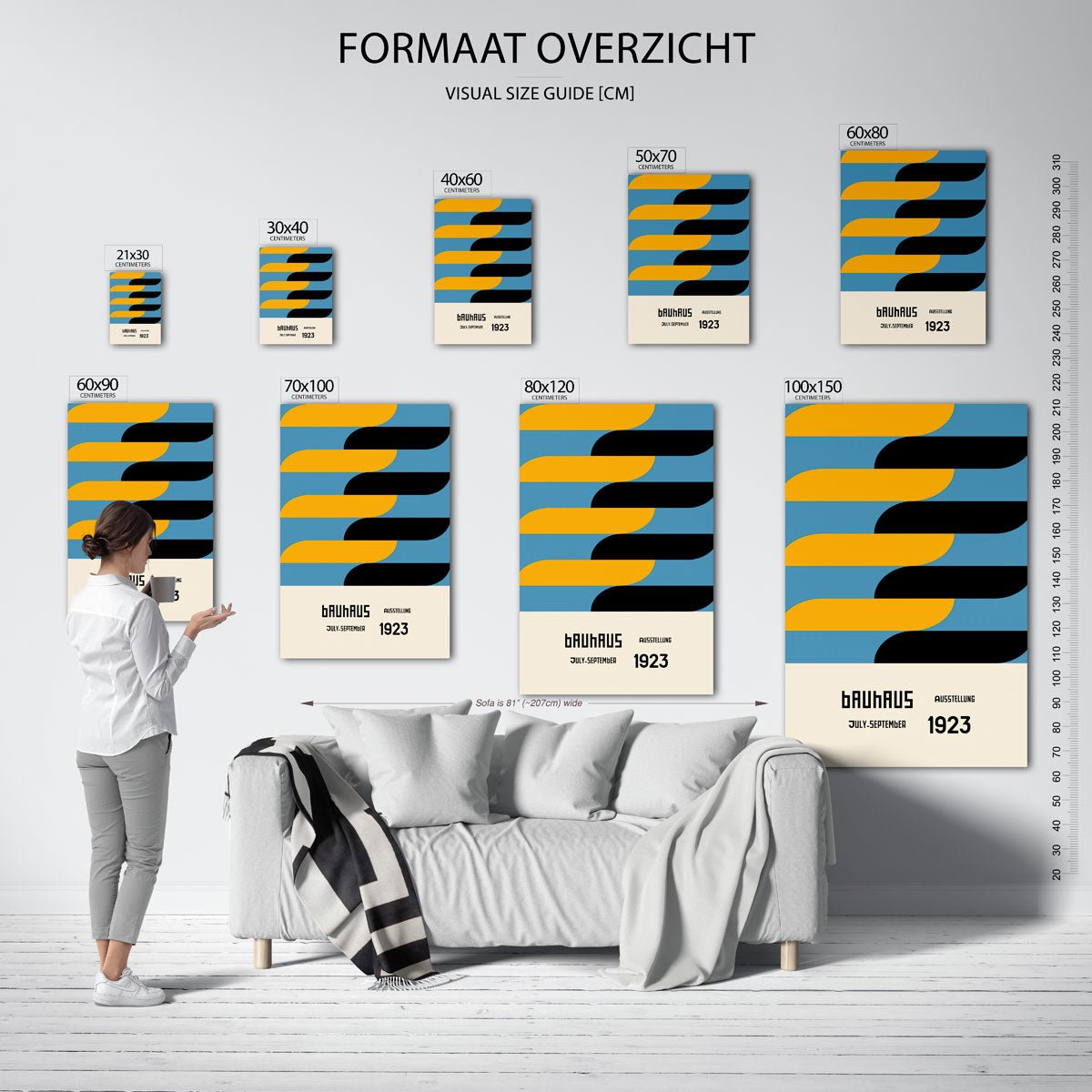 Vorm en kleur – geometrische poster in Bauhaus-stijl van WallArtistic