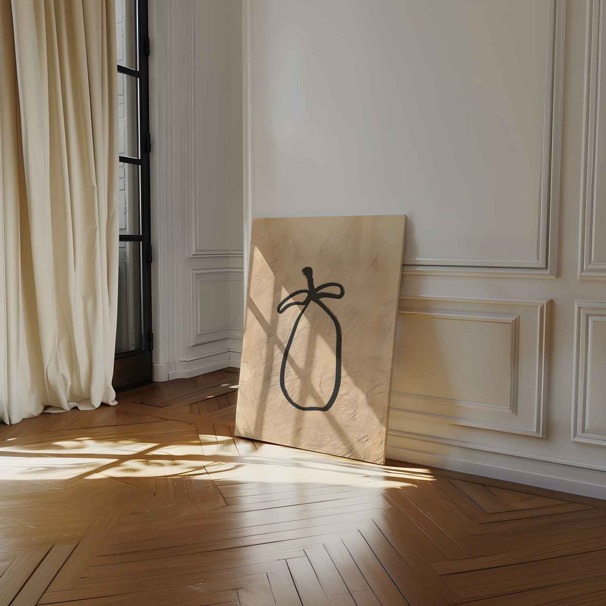 Simpele Schoonheid: Abstracte Vaas – canvas wanddecoratie in portret formaat