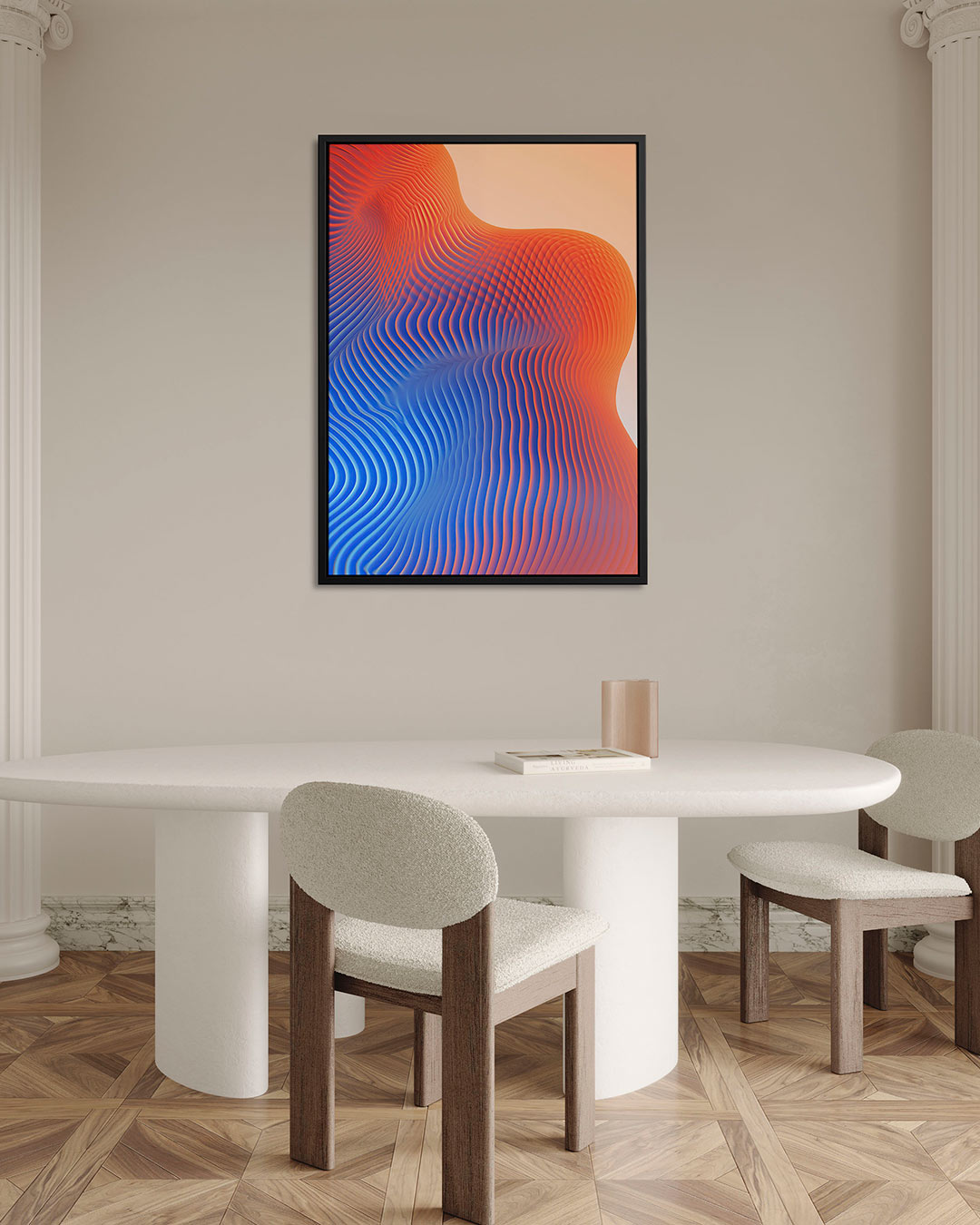 Golvende kleuren – Wanddecoratie kunstwerk – alternatieve weergave van het kunstwerk