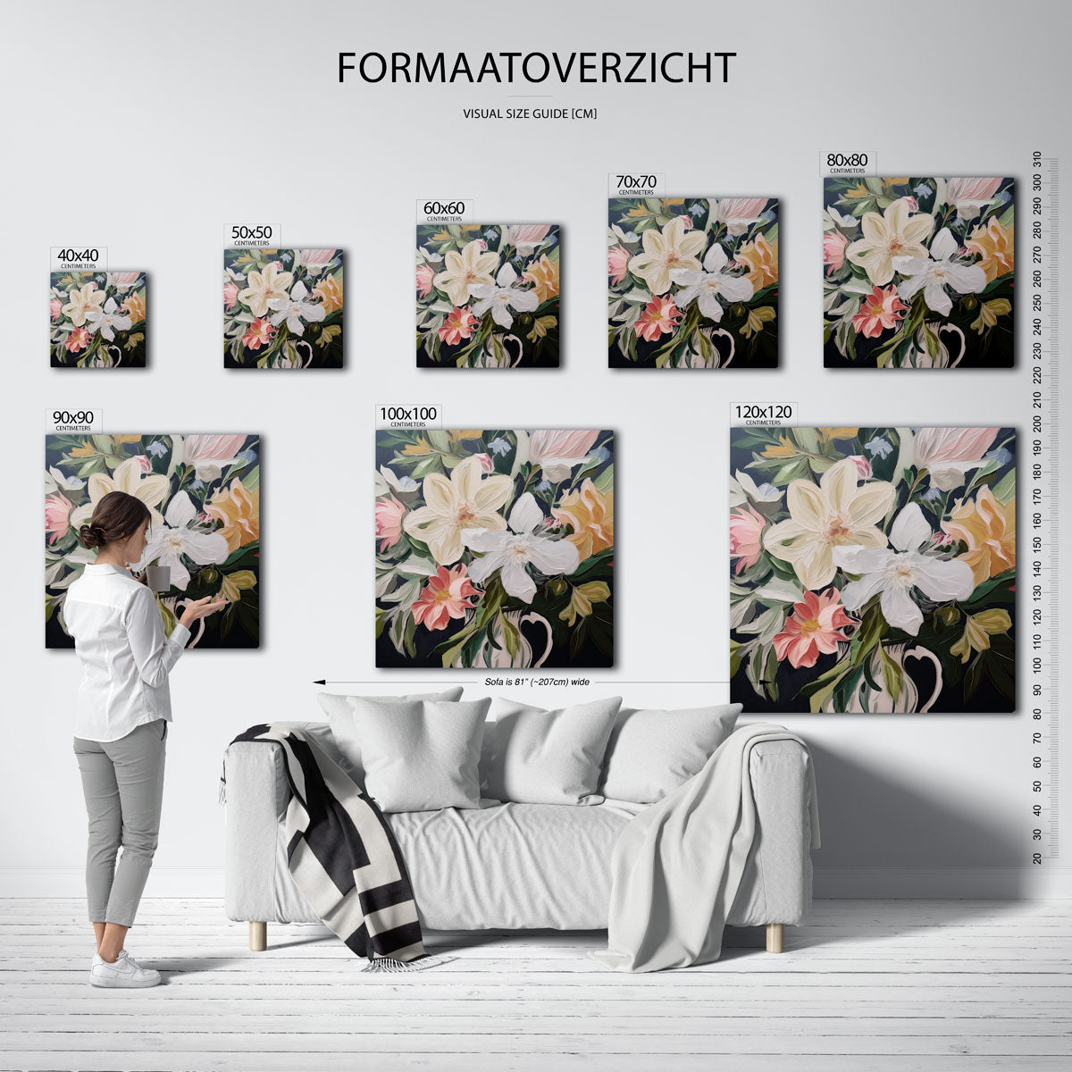 Bloemen in vaas – vierkante muurposter met bloemen