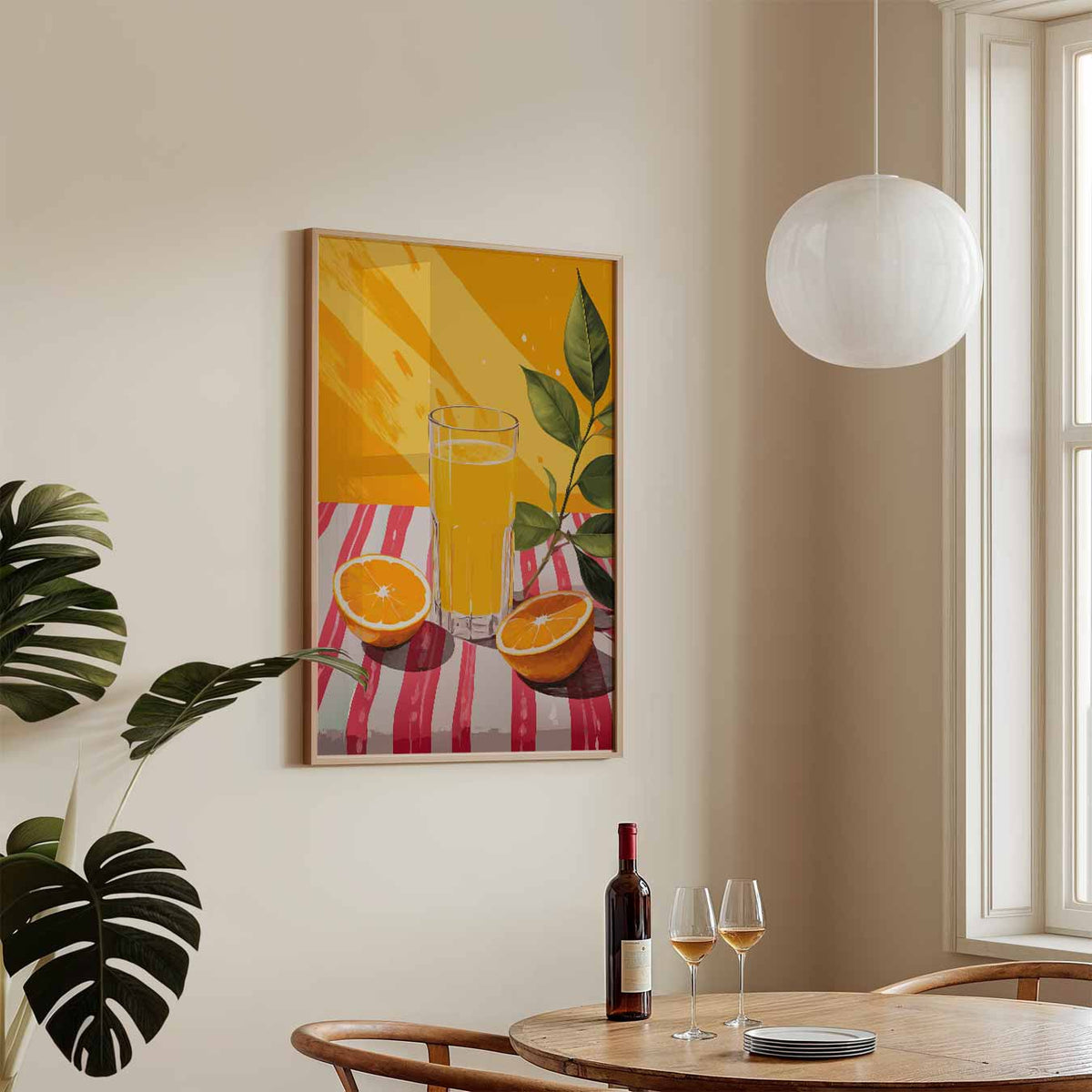 Zomerse Sinaasappel Sfeerposter – keukenposter in staand formaat
