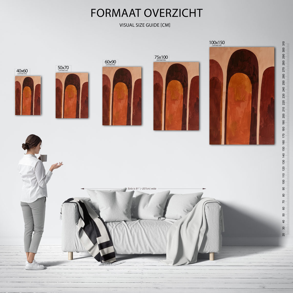 Organische vormen compositie – Organische – moderne staande wandkunst